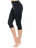 Капрі жіночі спортивні чорні (лосини 3/4) широкий пояс з утяжкою — Власне виробництво, фото 5