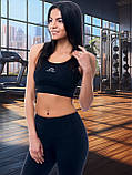 Капрі жіночі спортивні чорні (лосини 3/4) широкий пояс з утяжкою — Власне виробництво, фото 2