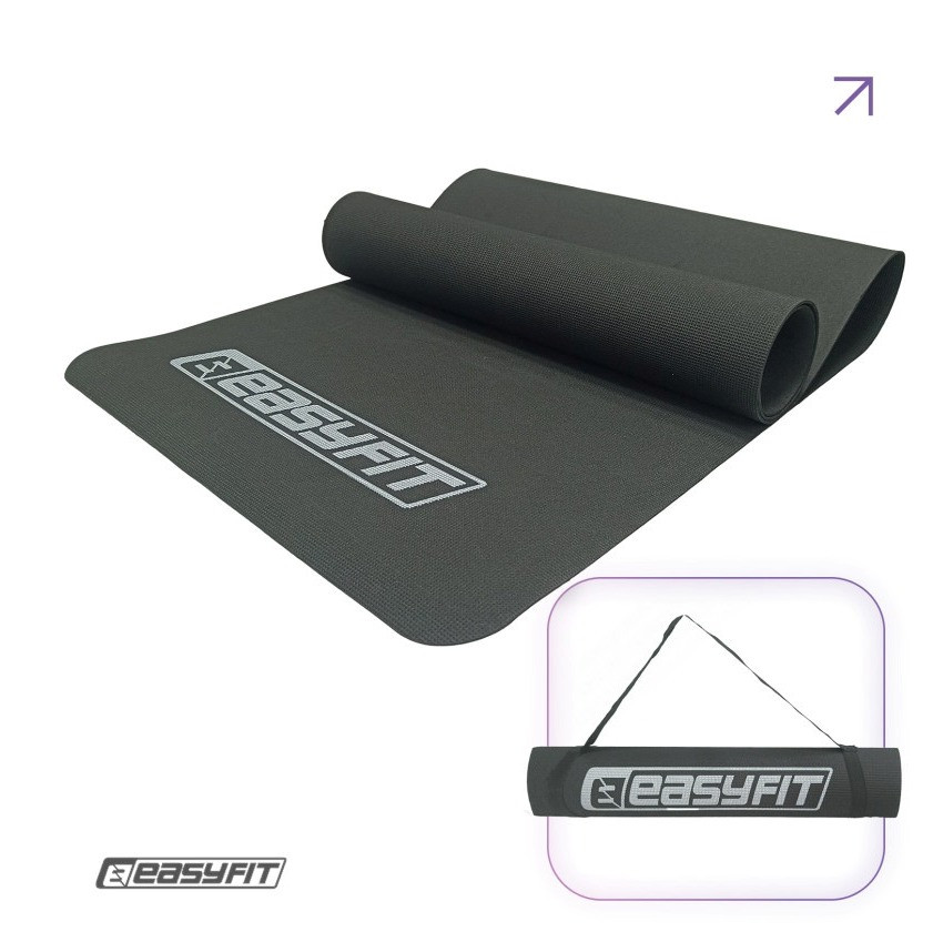 Килимок для йоги та фітнесу EasyFit EF-1927-BK, протиковзкий, Чорний, 183×61×0,3 см, EVA, легкий, фото 1