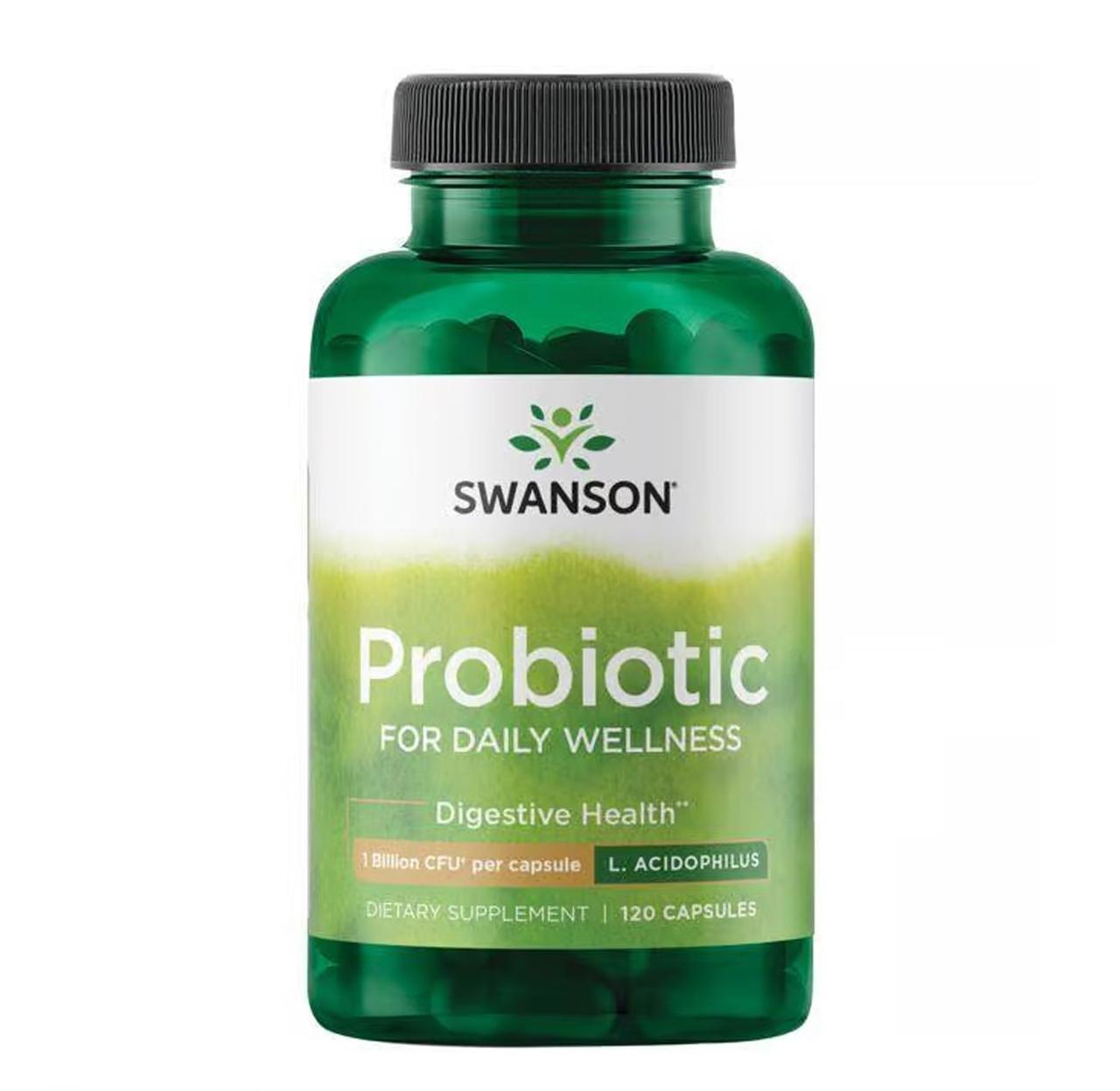 Пробіотик Swanson Probiotic for Daily Wellness, 120 капсул (1 млрд КУО в 1 капсулі), фото 1