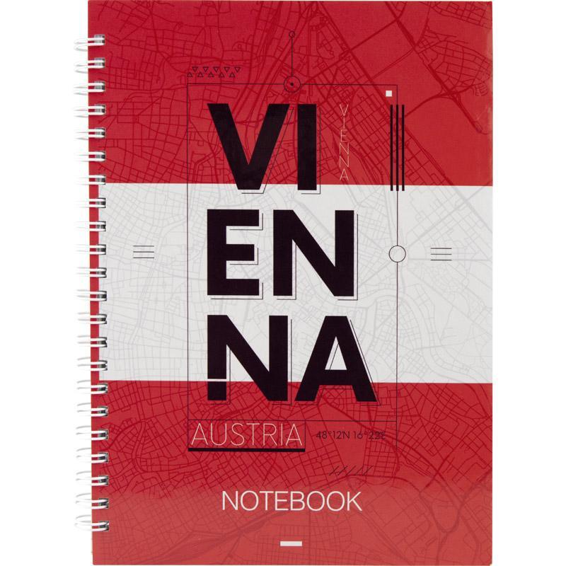 Блокнот на спіралі А5 тверда обкладинка 96 аркушів у клітинку Axent Vienna 8032-07