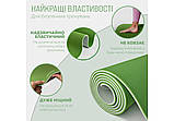 Килимок для йоги та фітнесу EasyFit EF-1924-GNGY, протиковзкий, Зелений, 183×61×0,6 см, TPE, фото 3