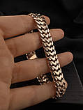 Золотий браслет Подвійний Панцир., фото 7