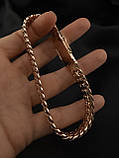 Золотий браслет Подвійний Панцир., фото 6