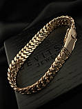 Золотий браслет Подвійний Панцир., фото 3