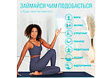 Килимок для йоги та фітнесу EasyFit EF-1924-BLB, протиковзкий, Синій, 183×61×0,6 см, TPE, фото 6