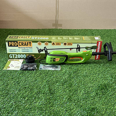 Електричний триммер Procraft GT2000 (1200 Вт) з телескопічною штангою. Електрокоса Прокрафт GT-2000