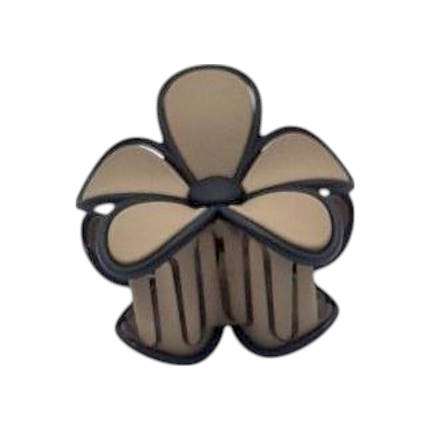 Крабик для волосся 8х8х5 см Гавайська квітка #5 сіро-коричневий матовий колір, фото 2