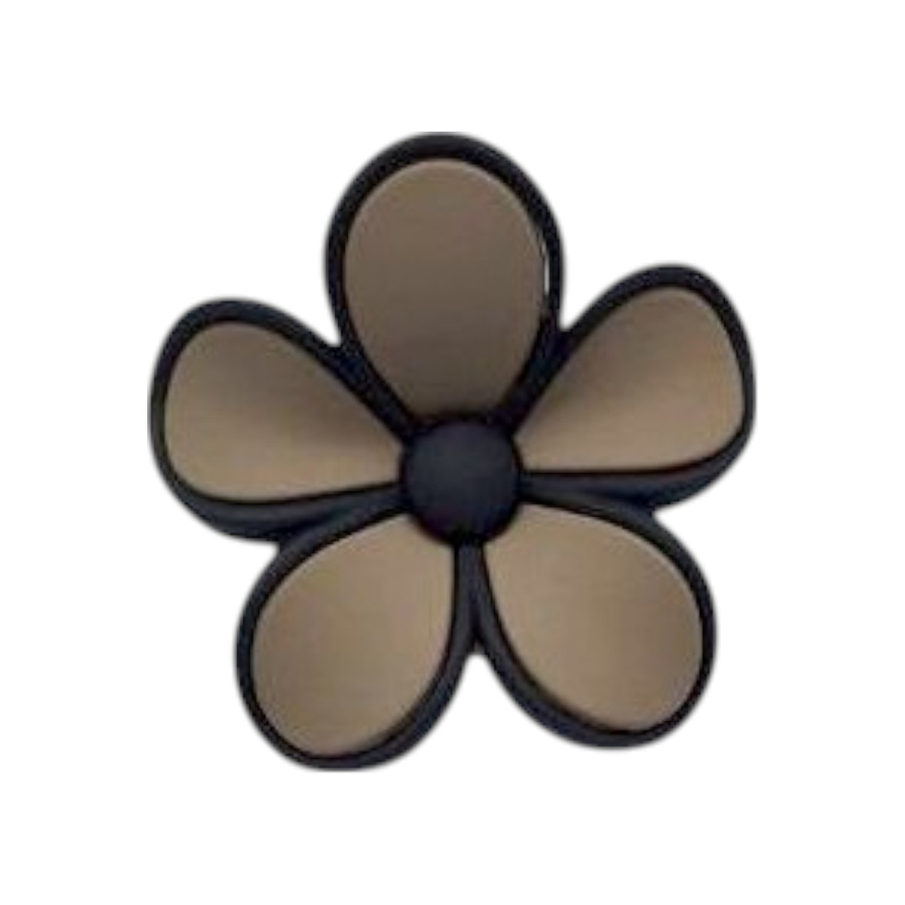 Крабик для волосся 8х8х5 см Гавайська квітка #5 сіро-коричневий матовий колір