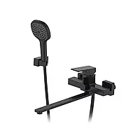 Змішувач для ванни FAOP A2209-6 з плоским виливом 350 мм чорний