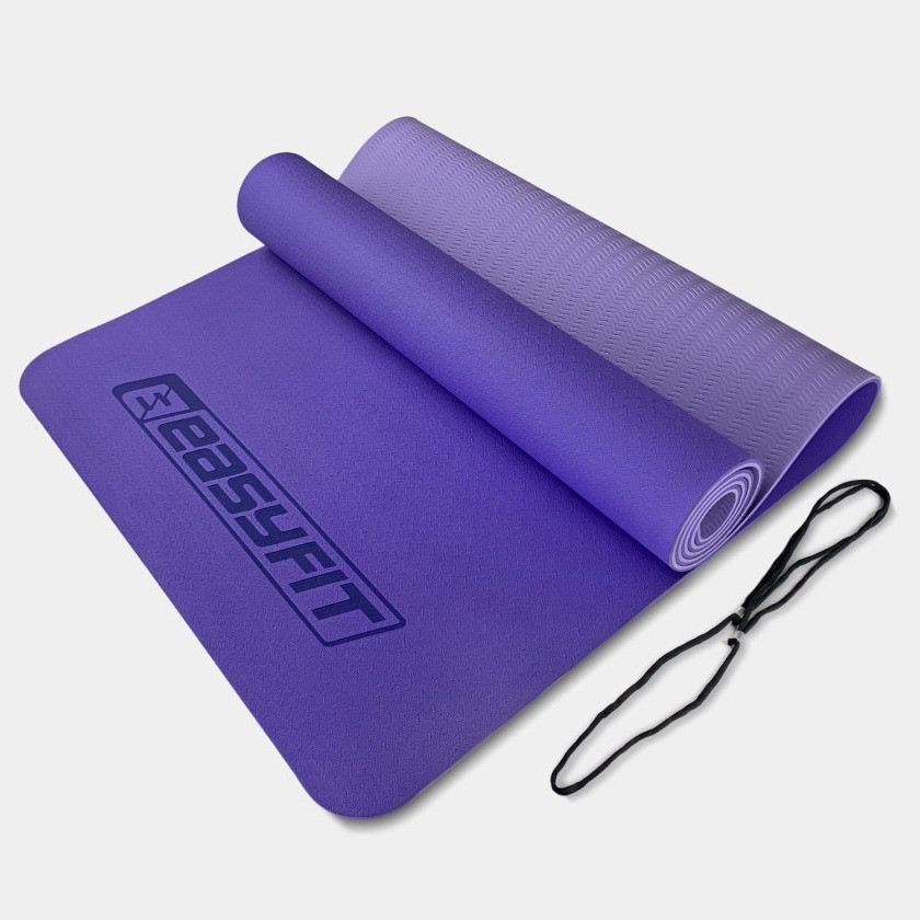 Килимок для йоги та фітнесу EasyFit EF-1924-VV, протиковзкий, Бузковий, 183×61×0,6 см, TPE, фото 1