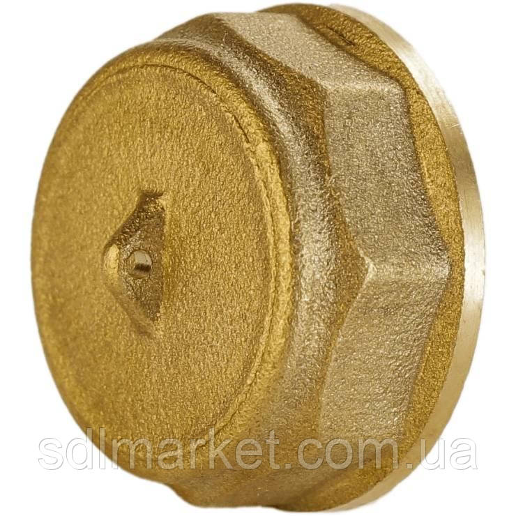 Заглушка 1 1/2" В латунна під пломбу А1011Ако VA