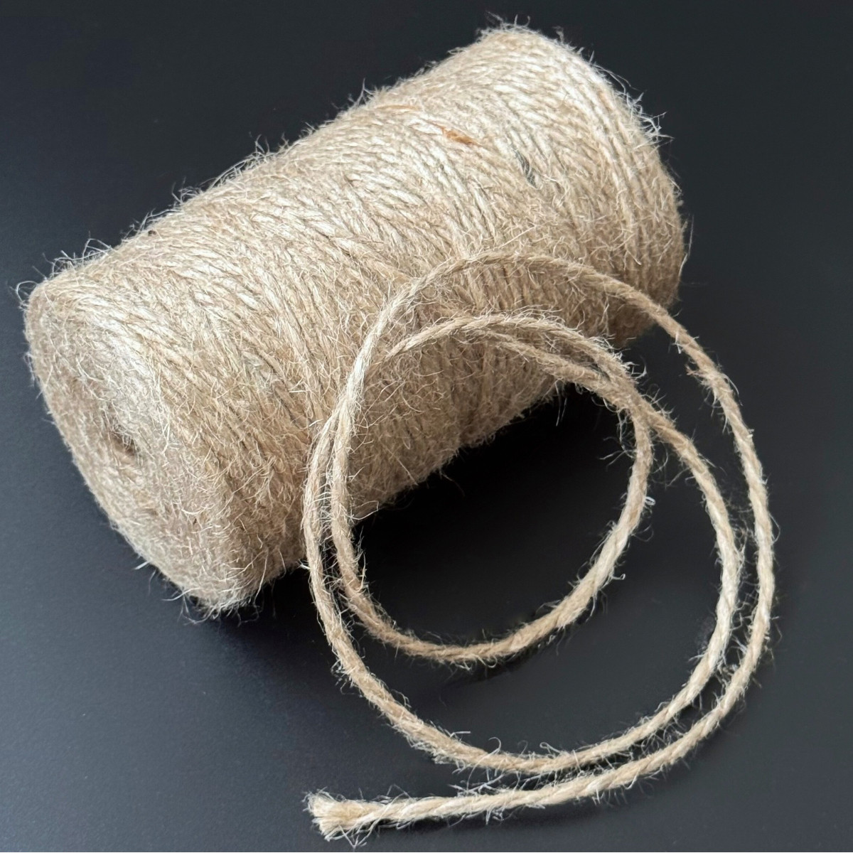 Мотузка джутова натуральний джут 3 мм 120 м шнур для декору та упаковки, фото 1