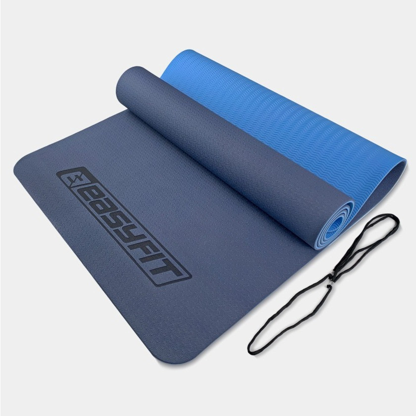 Килимок для йоги та фітнесу EasyFit EF-1924-BLB, протиковзкий, Синій, 183×61×0,6 см, TPE, фото 1