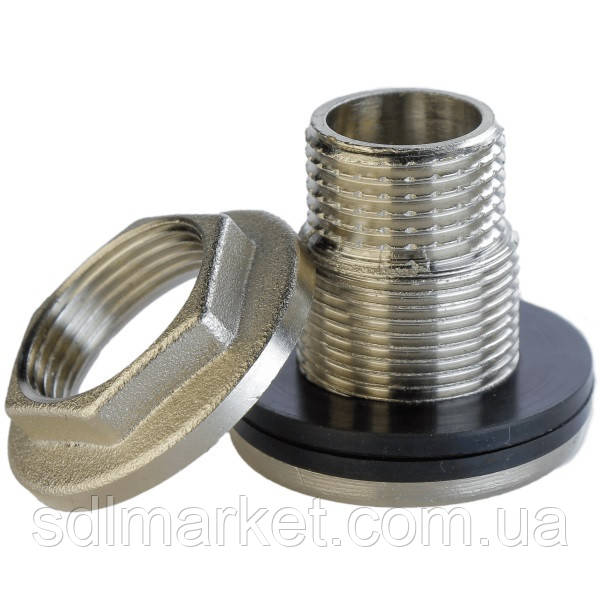 Врізка в бак 1/2" нікельованим посиленим NO303R OPTIMUM