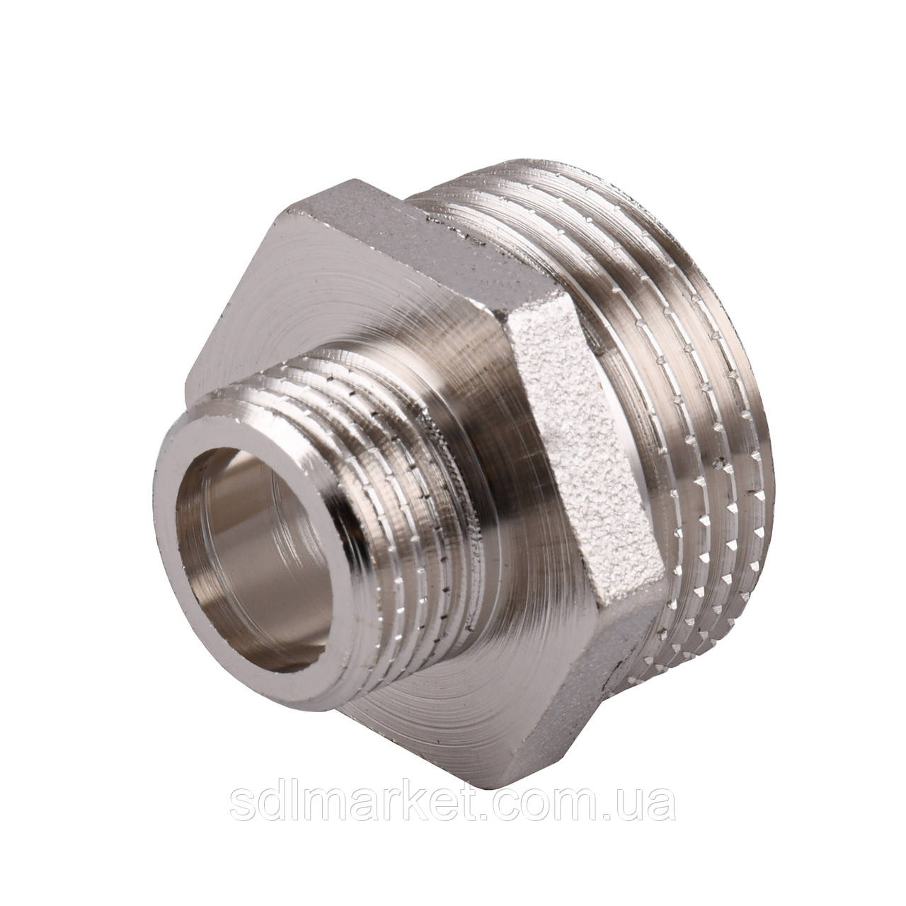 Ніпель редукційний 1"х1/2"Н нікельований під прокладку NN532G OPTIMUM