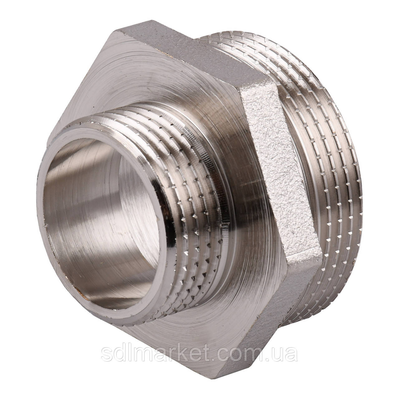 Ніпель редукційний 1 1/2"х1 НН нікельований NN752S OPTIMUM