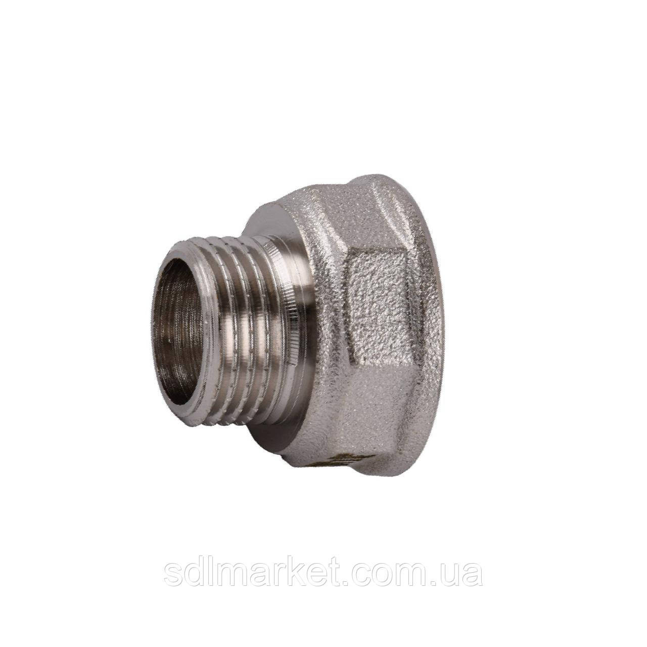 Редукційний перехідник 3/4| х1/2" ВН нікельований восьмигранний NK433O OPTIMUM