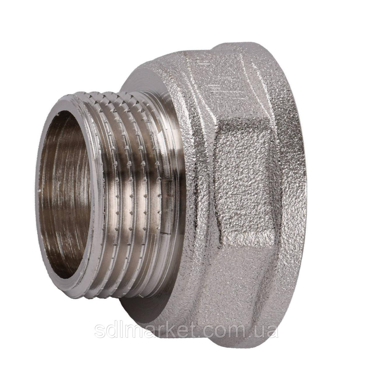 Перехідник редукційний 1 1/4| х1" ВН нікельований восьмигранний NK653O OPTIMUM