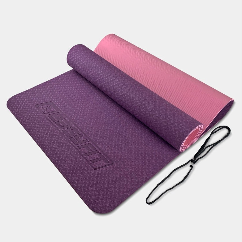 Килимок для йоги та фітнесу EasyFit EF-1924-VP, протиковзкий, Фіолетовий, 183×61×0,6 см, TPE, фото 1