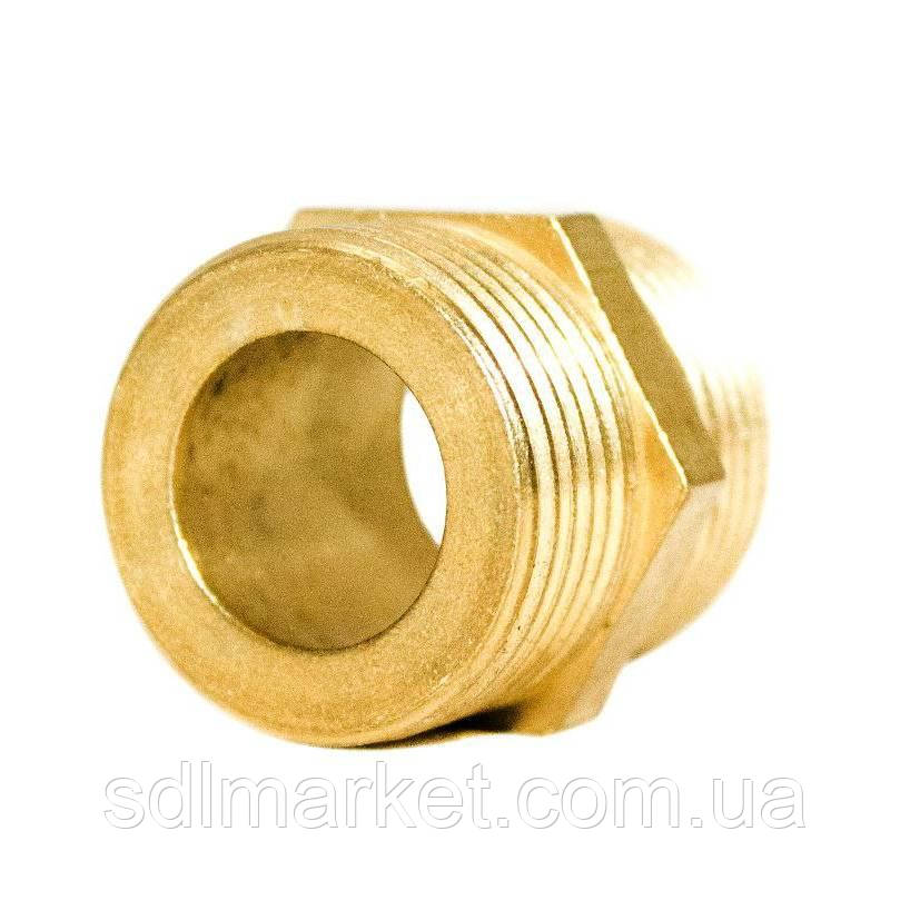 Ніпель 1/2 | НН латунний під прокладку LN332G OPTIMUM