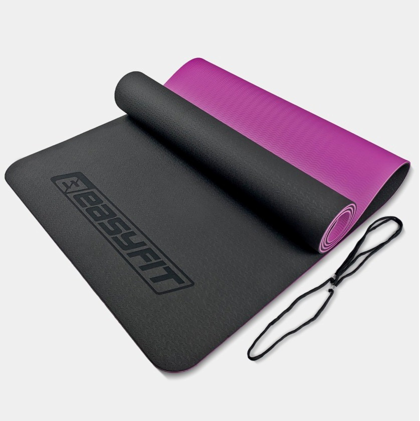 Килимок для йоги та фітнесу EasyFit EF-1924-BV, протиковзкий, Чорний, 183×61×0,6 см, TPE, фото 1