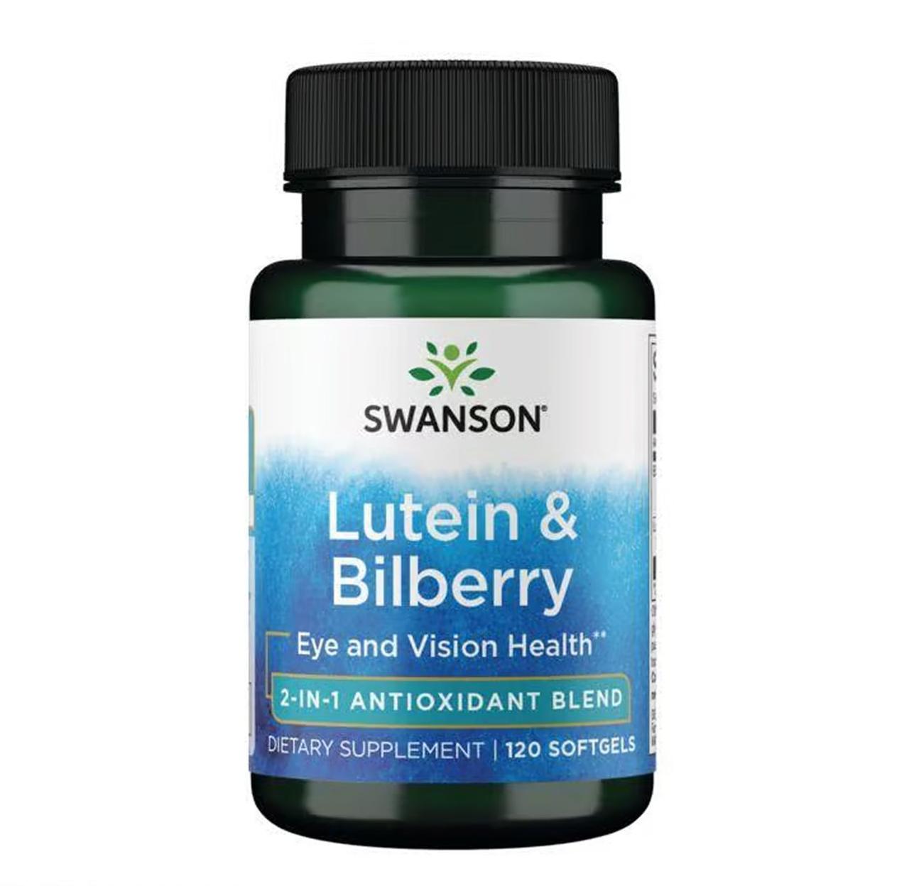 Лютеїн та чорниця Swanson Lutein & Bilberry, 120 м'яких таблеток, фото 1
