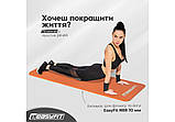Килимок для йоги та фітнесу EasyFit EF-1919-OR, протиковзкий, Помаранчевий, 180×61×1 см, NBR, легкий, фото 8
