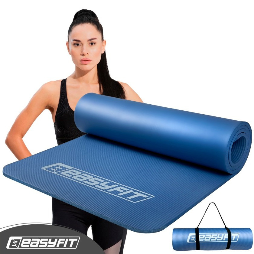 Килимок для йоги та фітнесу EasyFit EF-1919-Bl, протиковзкий, Синій, 180×61×1 см, NBR, фото 1