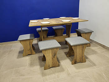 Стіл та 6 табуреток комплектом - Дуб Флагшток