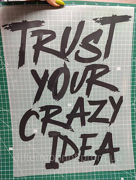 Наліпка для одягу "Trust Your Crazy Idea" розмір А3 Код/Артикул А3