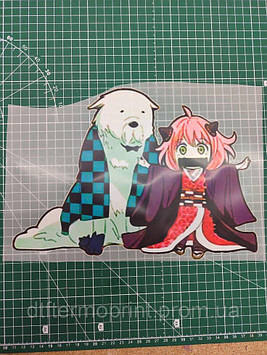 Наліпки для одягу "Сім'я шпіонів+ клинок рассекающий демонів - Аня форджер" розмір А4 Код/Артикул А4