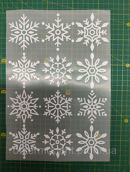 Наліпка для одягу "Сніжинки білі" лист А4 Код/Артикул А4