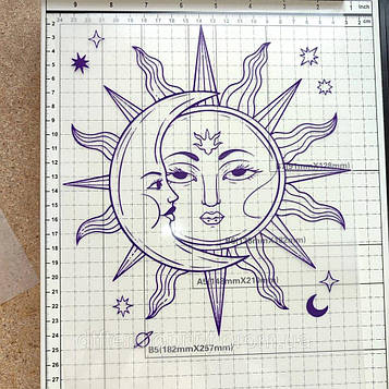 Наліпка для одягу "Місяць та сонце, бохо" розмір 21*23 см Код/Артикул 21*23