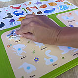 Книжка логічна WToys 10 ст тваринки картки на липучках сортер водна розмальовка маркер 23,5*22*1см (88384), фото 8