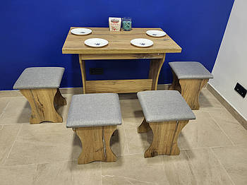 Стіл розкладний та 4 м'які табуретки (комплект) Дуб Флагшток