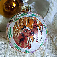 Новорічна ялинкова куля, символ року 85 мм "Мама з малюком"