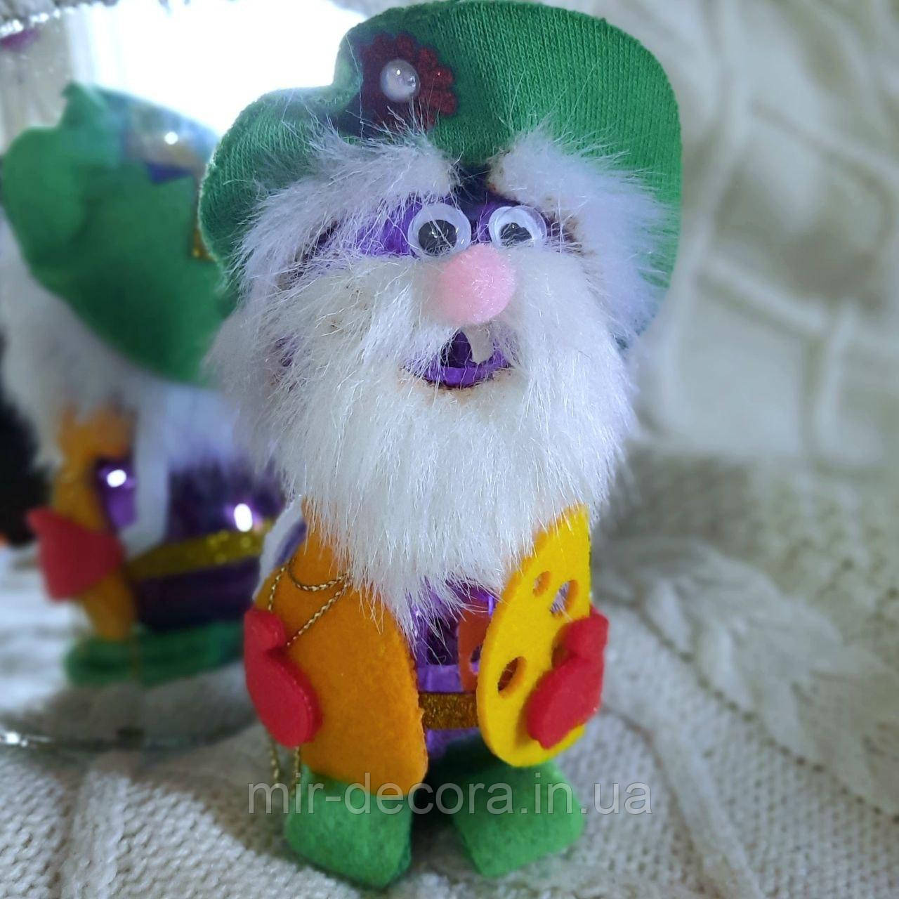 Декоративна скляна іграшка Домовик, фото 1