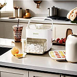 Контейнер- форма для приготування та зберігання льоду на 48 кубиків з кришкою та щипцями | домашній льодогенератор, фото 4