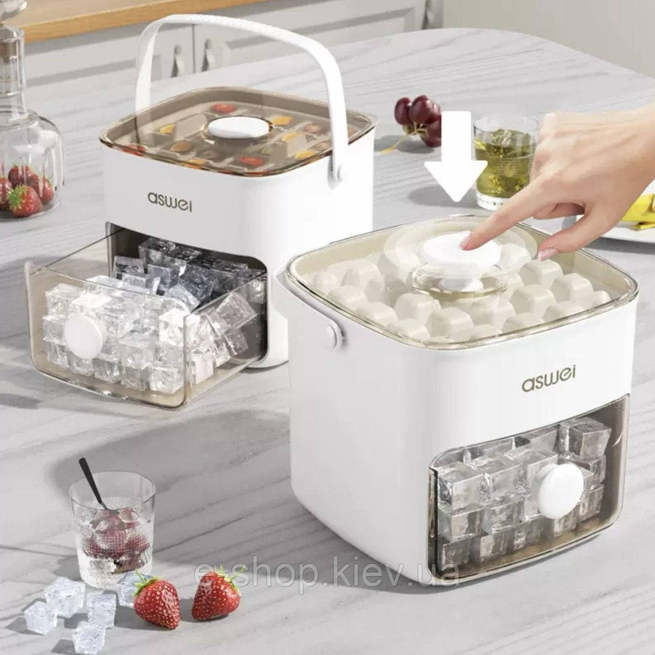 Контейнер- форма для приготування та зберігання льоду на 48 кубиків з кришкою та щипцями | домашній льодогенератор, фото 1