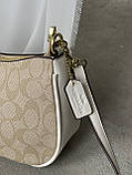 Жіноча сумка Coach Bolso de hombro Teri молочний через плечі Коуч, фото 3