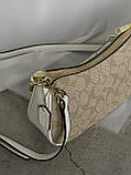 Жіноча сумка Coach Bolso de hombro Teri молочний через плечі Коуч, фото 5