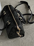 Сумка жіноча Coach Mini Rowan Crossbody In Signature чорний Шанель бочок, фото 3