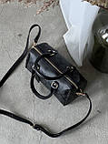 Сумка жіноча Coach Mini Rowan Crossbody In Signature чорний Шанель бочок, фото 5