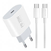 Зарядний пристрій USB-C блок живлення 20W з кабелем Type-C Type-C