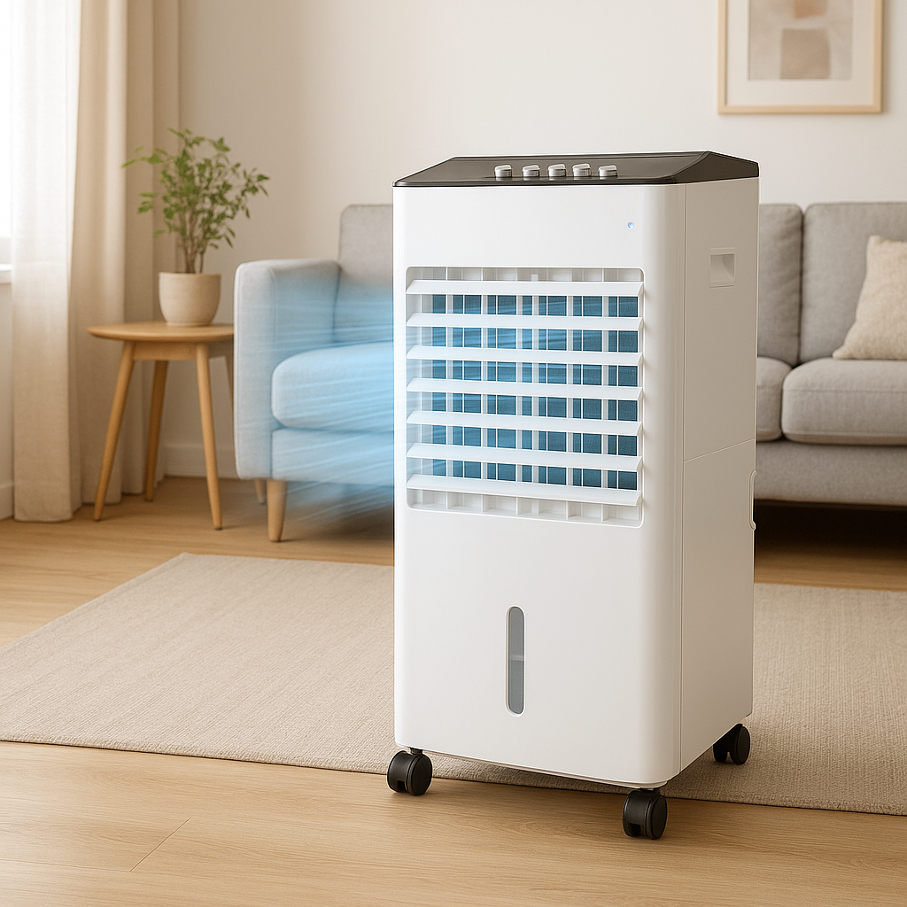 Кондеціонер Охолоджувач-зволожувач повітря портативний, 60 Вт, 3.5 л, з охолоджуючими елементами та колесами, фото 1