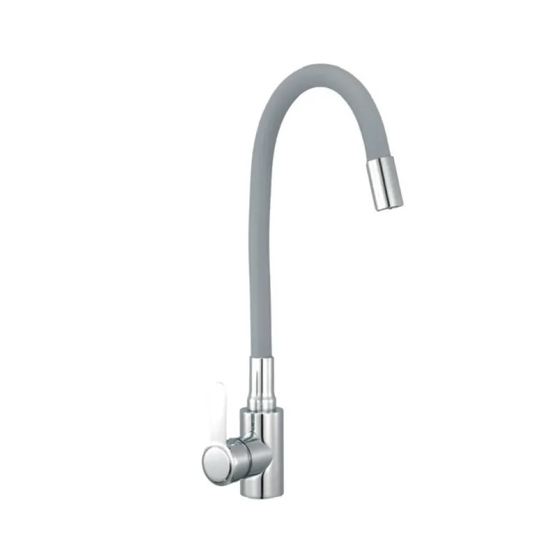 Змішувач для кухні із силіконовим. розділ. Champion EZA-011 Chrome REFL.GRAY с нерж. стали (CH6456), фото 1