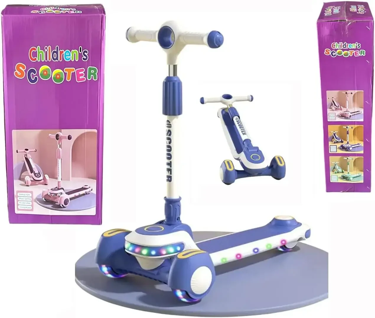 Триколісний самокат Viper YJF-2026 Active Kids (підсвічування, складна конструкція, ручка, що регулюється)