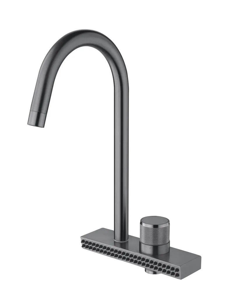 Змішувач для кухні Mixxus FOL-011 Graphite з функцом. "водоспад" з неірж. сталі (MI6346), фото 1