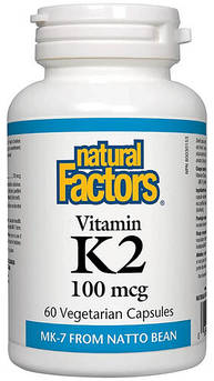 Natural Factors Vitamin K2 100 mcg 60 вегетарінських капсул